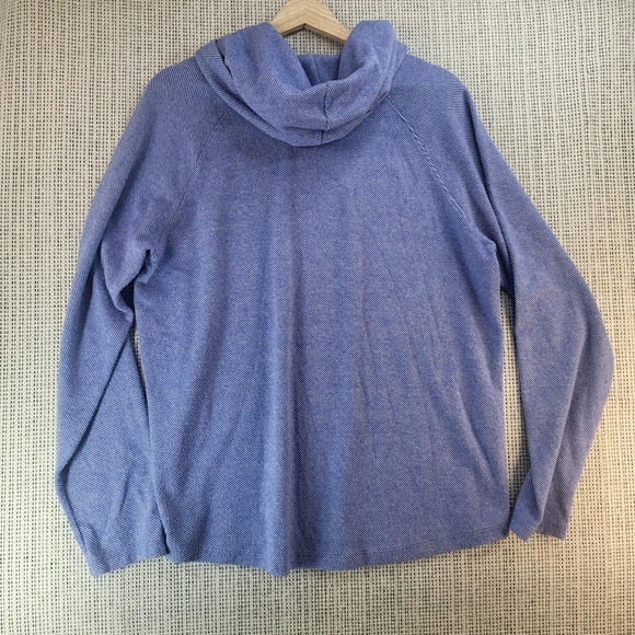 Vince Hooded Sweater Mens Large Blue Heather Knit Pullover‎ Raglan Long Sleeve - Picture 5 of 6